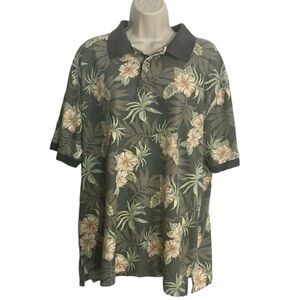 Island Blue Men's Tropical Casual Polo Shirt Short Sleeves XL